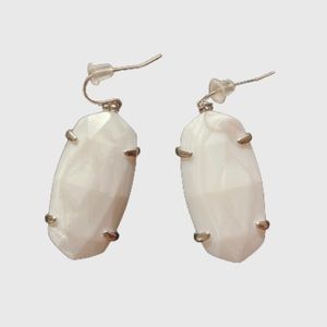 Kendra Scott Silver and Ivory Mother of Pearl Drop Earrings